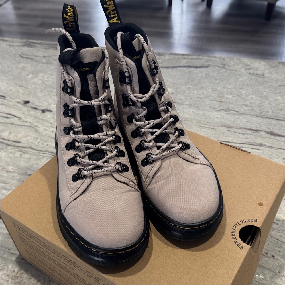 Dr. Martens Women's Taupe Combat Boots - Picture 4 of 6